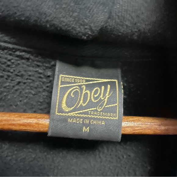 Obey Worldwide Vintage Black Hoodie Men’s Medium - Picture 8 of 12